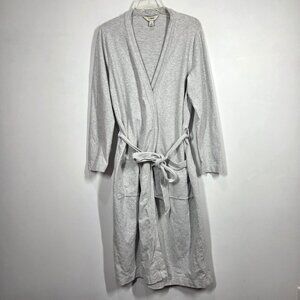 LL Bean Robe Mens Small Gray Comfort Stretch Cozy Lounge Midweight